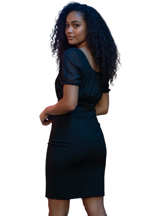 Dresses & Skirts - NWT-MSSP Max Studio, black bombshell cocktail dress with silk contrast. Size med